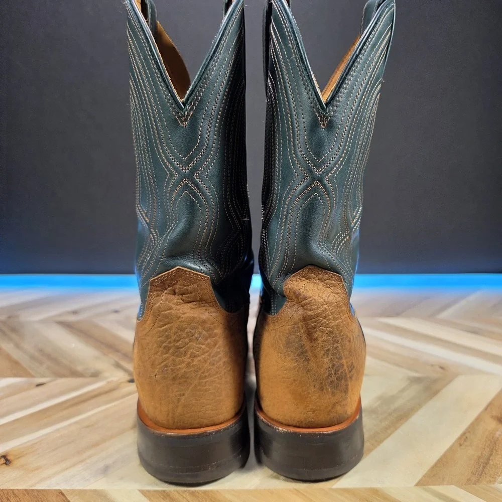 Tecovas The Midland Work Boots Men 14 D Ochre Green Leather Square Toe